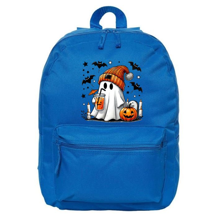 Cute Ghost Ing Coffee Halloween Ghost Coffee Cool Gift 16 in Basic Backpack