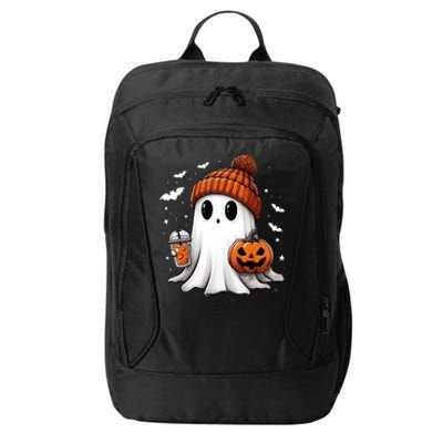 Cute Ghost Ing Coffee Halloween Ghost Ice Coffee Gift City Backpack