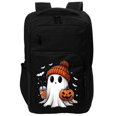 Cute Ghost Ing Coffee Halloween Ghost Ice Coffee Gift Impact Tech Backpack