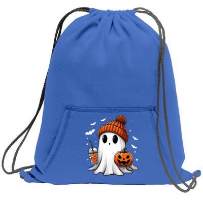 Cute Ghost Ing Coffee Halloween Ghost Ice Coffee Gift Sweatshirt Cinch Pack Bag