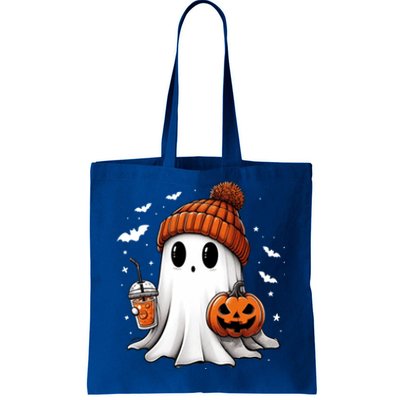 Cute Ghost Ing Coffee Halloween Ghost Ice Coffee Gift Tote Bag