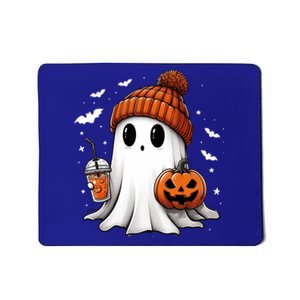 Cute Ghost Ing Coffee Halloween Ghost Ice Coffee Gift Mousepad