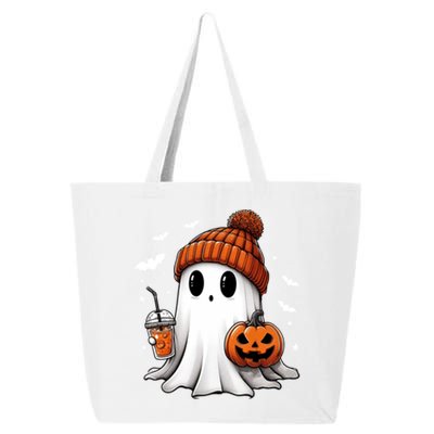 Cute Ghost Ing Coffee Halloween Ghost Ice Coffee Gift 25L Jumbo Tote