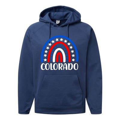 Colorado Gift I Love Colorado Usa Cool Gift Performance Fleece Hoodie