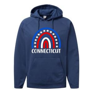 Connecticut Gift I Love Connecticut Usa Funny Gift Performance Fleece Hoodie