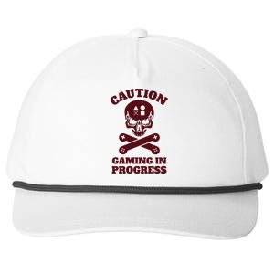 Caution Gaming In Progress Snapback Five-Panel Rope Hat