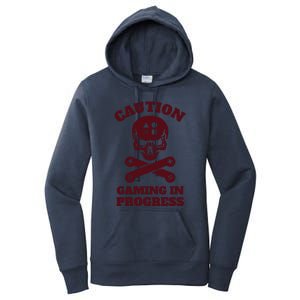 Caution Gaming In Progress Women's Pullover Hoodie