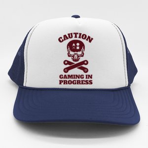 Caution Gaming In Progress Trucker Hat