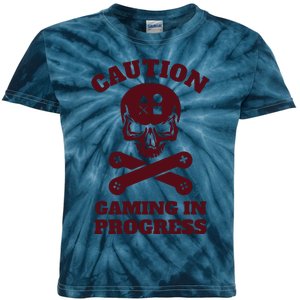 Caution Gaming In Progress Kids Tie-Dye T-Shirt