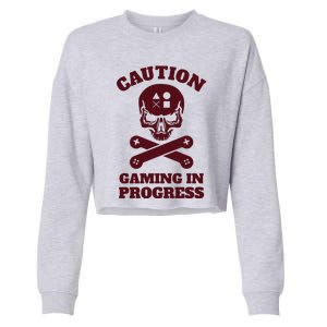 Caution Gaming In Progress Cropped Pullover Crew