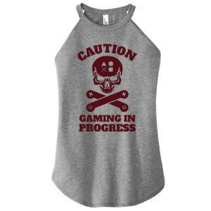 Caution Gaming In Progress Women's Perfect Tri Rocker Tank