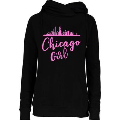 Chicago Girl Illinois State Womens Funnel Neck Pullover Hood