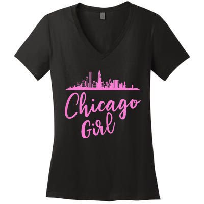 Chicago Girl Illinois State Women's V-Neck T-Shirt