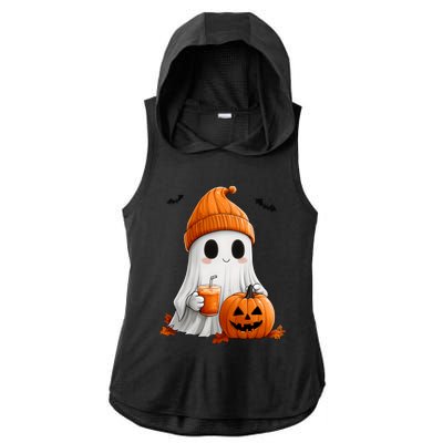 Cute Ghost Ing Pumpkin Spice Latte Vintage Halloween Gift Ladies PosiCharge Tri-Blend Wicking Draft Hoodie Tank