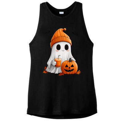 Cute Ghost Ing Pumpkin Spice Latte Vintage Halloween Gift Ladies PosiCharge Tri-Blend Wicking Tank