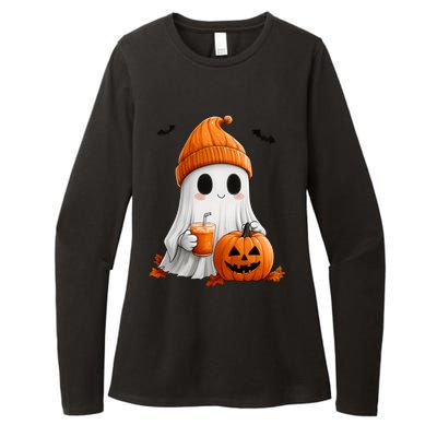 Cute Ghost Ing Pumpkin Spice Latte Vintage Halloween Gift Womens CVC Long Sleeve Shirt