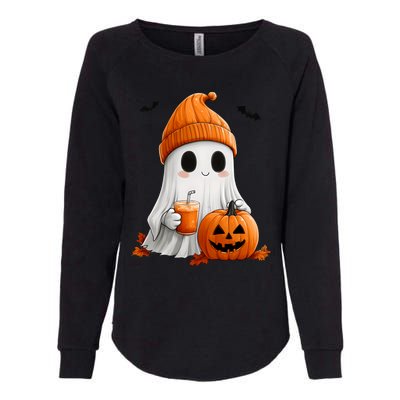 Cute Ghost Ing Pumpkin Spice Latte Vintage Halloween Gift Womens California Wash Sweatshirt