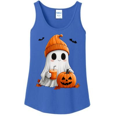 Cute Ghost Ing Pumpkin Spice Latte Vintage Halloween Gift Ladies Essential Tank