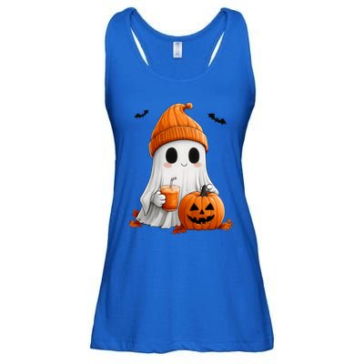 Cute Ghost Ing Pumpkin Spice Latte Vintage Halloween Gift Ladies Essential Flowy Tank