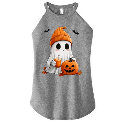 Cute Ghost Ing Pumpkin Spice Latte Vintage Halloween Gift Women's Perfect Tri Rocker Tank