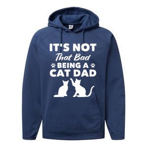 Cat Grandpa Its Not That Bad Being A Cat Dad Cat Daddy Gift Performance Fleece Hoodie