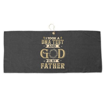 Christian Gift I Took A DNA Test and God Is My Father Large Microfiber Waffle Golf Towel