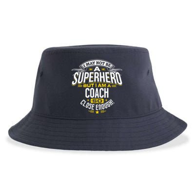 Coach Gift Idea Superhero Coach For Coaches Sustainable Bucket Hat