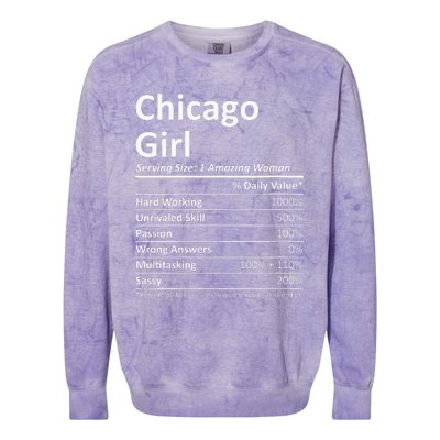 CHICAGO GIRL IL ILLINOIS Funny City Home Roots USA Gift Colorblast Crewneck Sweatshirt