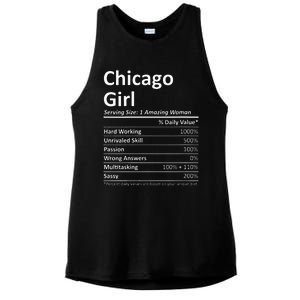 CHICAGO GIRL IL ILLINOIS Funny City Home Roots USA Gift Ladies PosiCharge Tri-Blend Wicking Tank