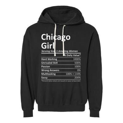 CHICAGO GIRL IL ILLINOIS Funny City Home Roots USA Gift Garment-Dyed Fleece Hoodie