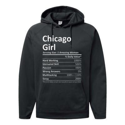 CHICAGO GIRL IL ILLINOIS Funny City Home Roots USA Gift Performance Fleece Hoodie