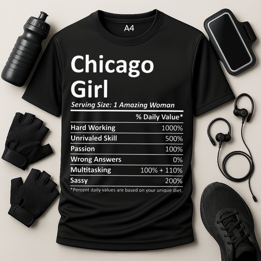 CHICAGO GIRL IL ILLINOIS Funny City Home Roots USA Gift Cooling Performance Crew T-Shirt