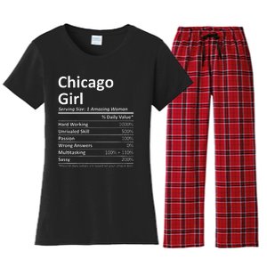 CHICAGO GIRL IL ILLINOIS Funny City Home Roots USA Gift Women's Flannel Pajama Set