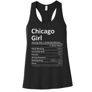 CHICAGO GIRL IL ILLINOIS Funny City Home Roots USA Gift Women's Racerback Tank