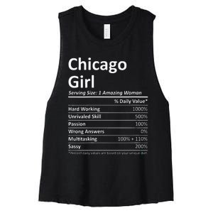 CHICAGO GIRL IL ILLINOIS Funny City Home Roots USA Gift Women's Racerback Cropped Tank