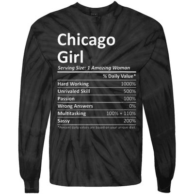 CHICAGO GIRL IL ILLINOIS Funny City Home Roots USA Gift Tie-Dye Long Sleeve Shirt