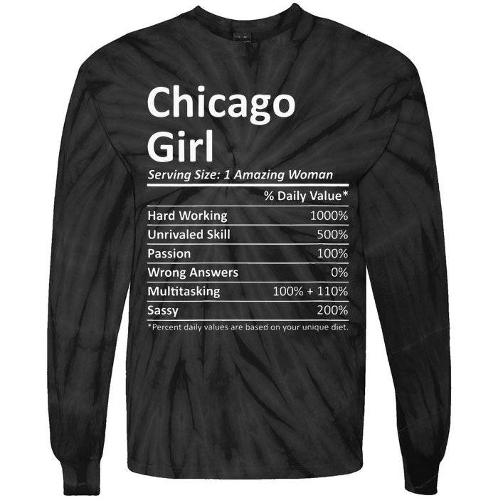 CHICAGO GIRL IL ILLINOIS Funny City Home Roots USA Gift Tie-Dye Long Sleeve Shirt