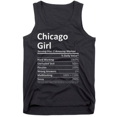 CHICAGO GIRL IL ILLINOIS Funny City Home Roots USA Gift Tank Top