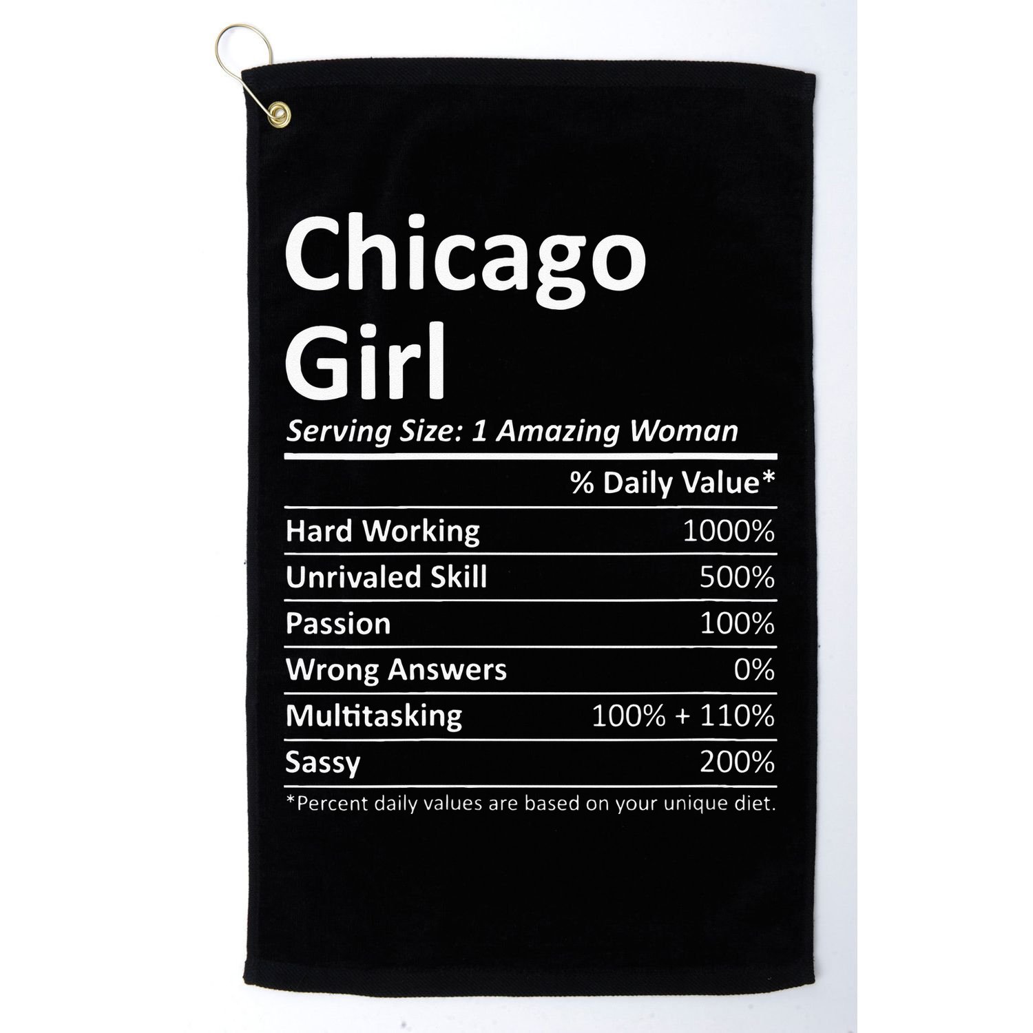 CHICAGO GIRL IL ILLINOIS Funny City Home Roots USA Gift Golf Towel