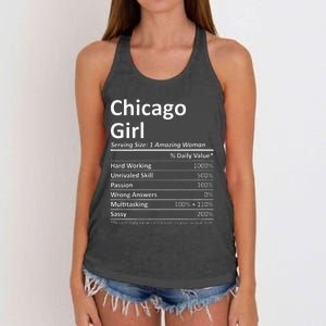 CHICAGO GIRL IL ILLINOIS Funny City Home Roots USA Gift Women's Knotted Racerback Tank