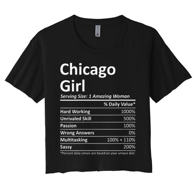 CHICAGO GIRL IL ILLINOIS Funny City Home Roots USA Gift Crop Top