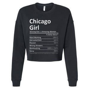 CHICAGO GIRL IL ILLINOIS Funny City Home Roots USA Gift Cropped Pullover Crew