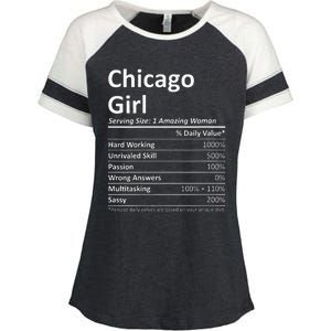 CHICAGO GIRL IL ILLINOIS Funny City Home Roots USA Gift Enza Ladies Jersey Colorblock Tee