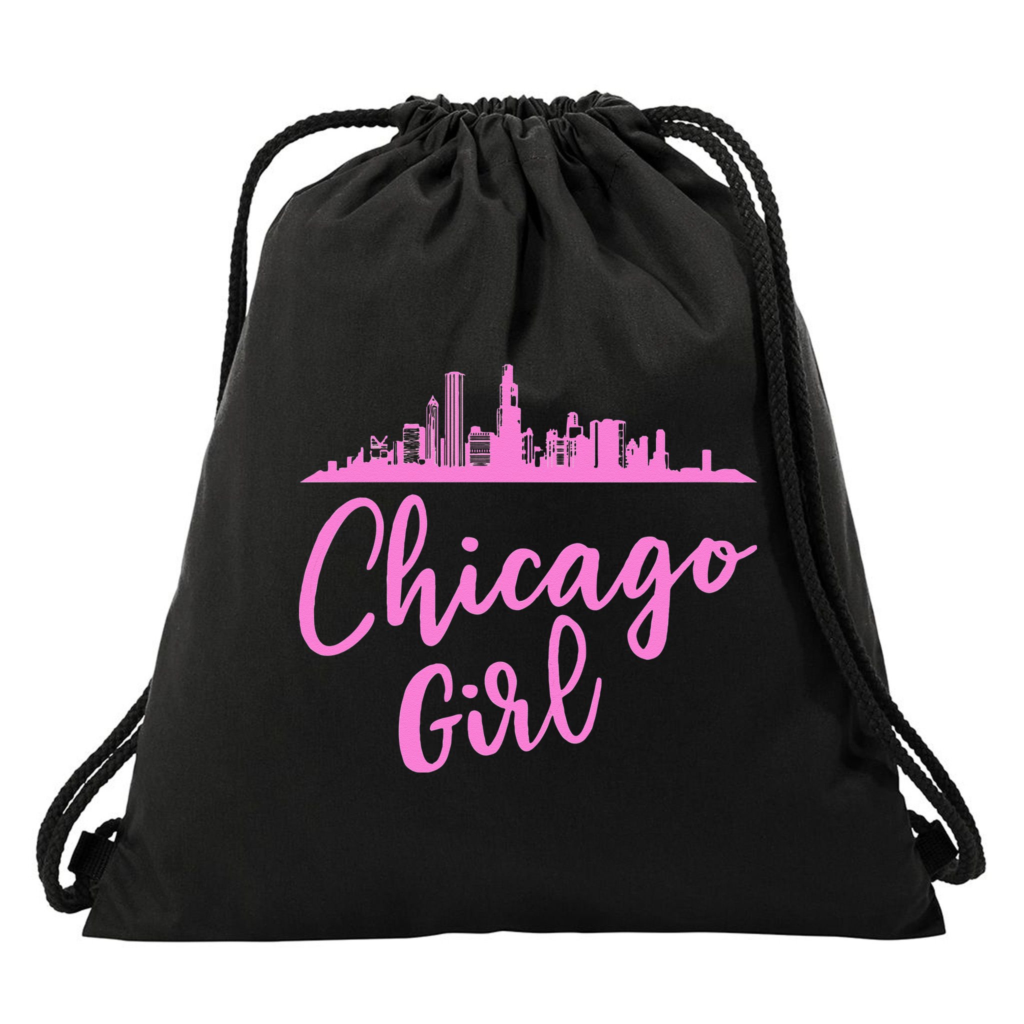 Chicago Girl Illinois State Drawstring Bag