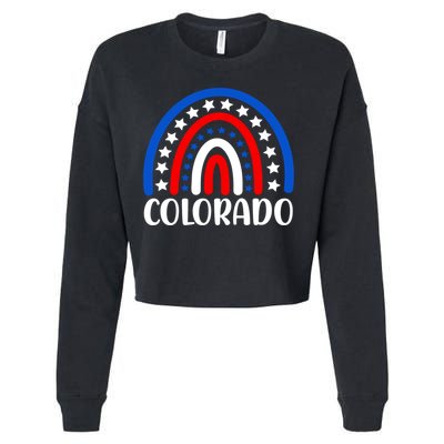 Colorado Gift I Love Colorado Usa Cute Gift Cropped Pullover Crew