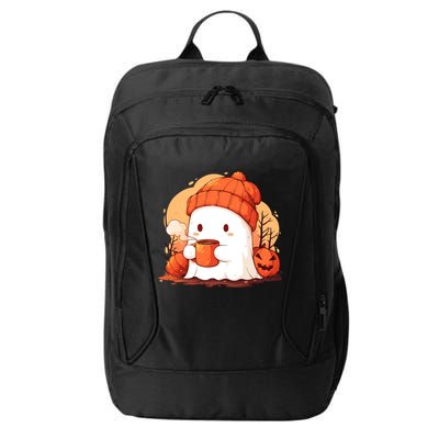 Cute Ghost Ing Autumn Pumpkin Season Coffee Lovers Great Gift City Backpack