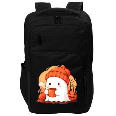 Cute Ghost Ing Autumn Pumpkin Season Coffee Lovers Great Gift Impact Tech Backpack