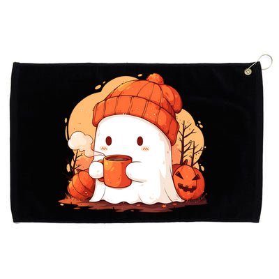 Cute Ghost Ing Autumn Pumpkin Season Coffee Lovers Great Gift Grommeted Golf Towel