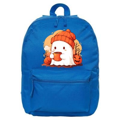 Cute Ghost Ing Autumn Pumpkin Season Coffee Lovers Great Gift 16 in Basic Backpack