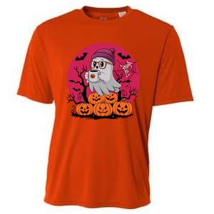 Cute Ghost Ing Coffee Funny Pumpkin Costume Gift Cooling Performance Crew T-Shirt